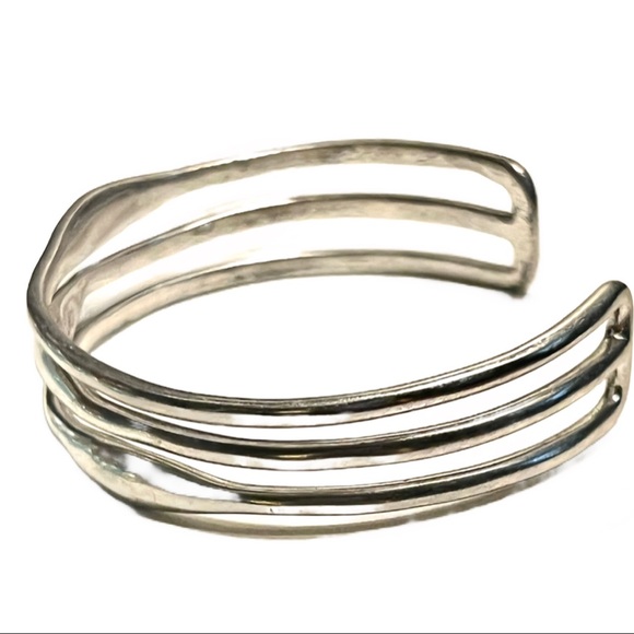 Lucky Brand Silver Multi Strand Metal Cuff bracelet